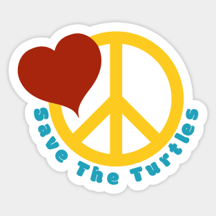 Love Peace Sign Save the Turtles Graphic Sticker Mug Vsco Girl Presents Sticker